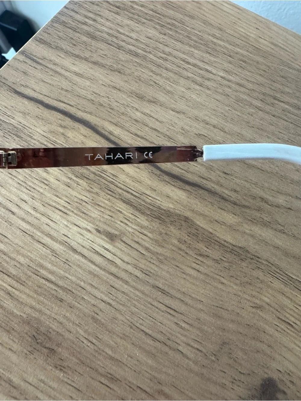 Tahari Oversized Square Sunglasses Brown Gradient White Rose Gold